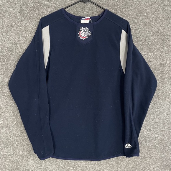 Majestic Other - Vintage Majestic Gonzaga Bulldogs Fleece Thermal Shirt Mens M Navy Blue NCAA‎